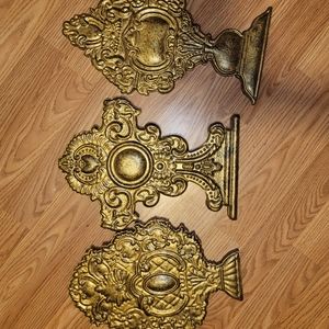 Antique gold wall decor 3pcs